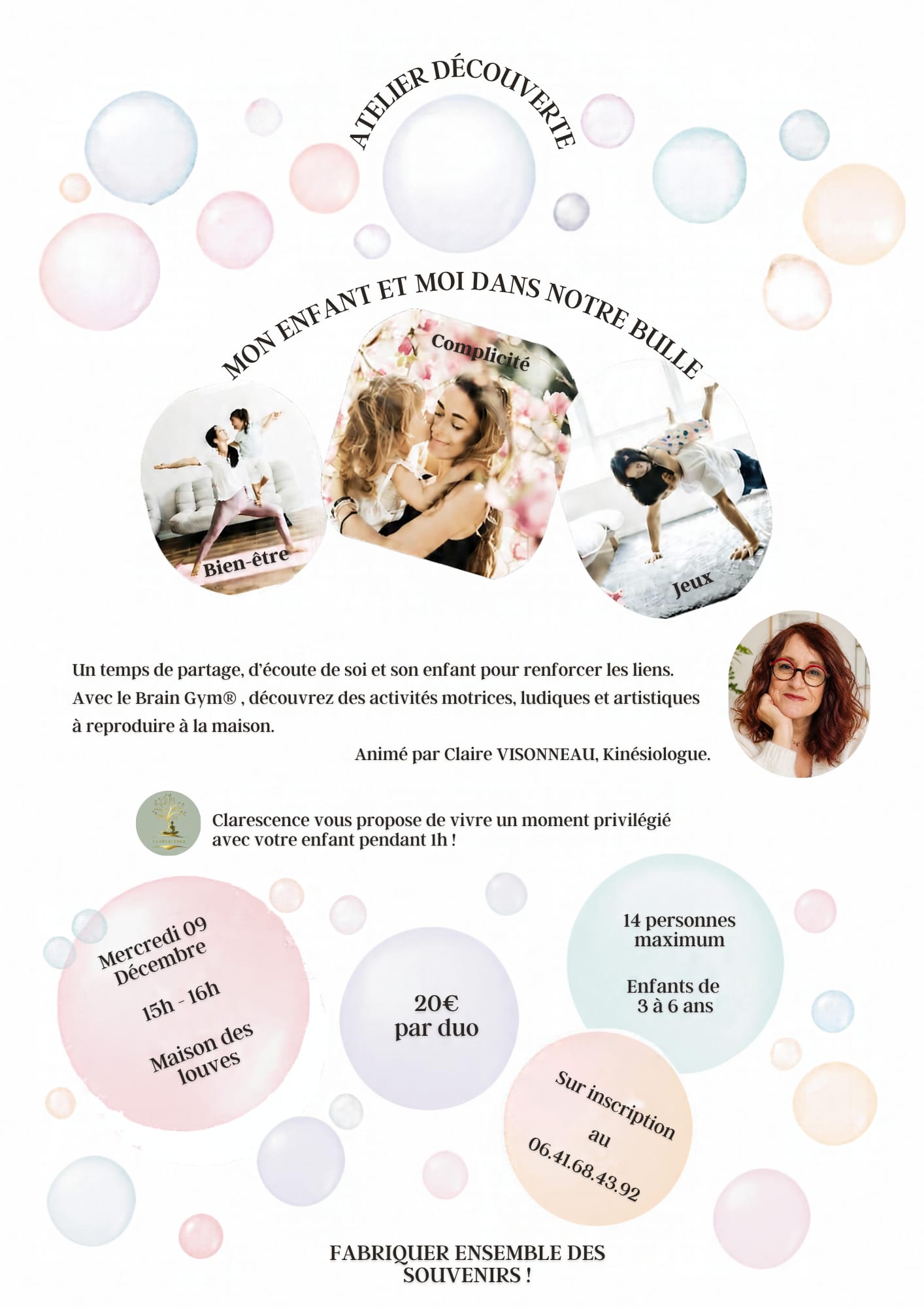 Atelier Parent-Enfant: Mon enfant et moi dans notre bulle